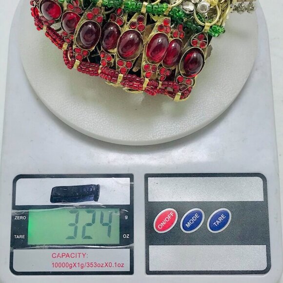 Red Stones Afghan Necklace, Vintage Coins Multilayer Choker Necklace, Gypsy - Picture 5 of 14